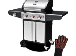 Grillwagen Gasgrill mit Deckel 3 Plus 1 Seitenbrenner Thermometer*deluxe4home Best