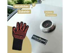 Grillwagen Gasgrill mit Deckel 3 Plus 1 Seitenbrenner Thermometer*deluxe4home Best