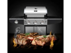 Grillwagen Gasgrill mit Deckel 3 Plus 1 Seitenbrenner Thermometer*deluxe4home Best