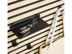 Denpanels Balkonmöbel|Regal schwarz für Akustikpaneel 20 cm inkl. Schrauben