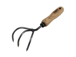 D&O Gartenhandgeräte|Bodenbearbeitung|Handkultivator 3 Zinken mit Holzgriff