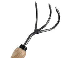 D&O Gartenhandgeräte|Bodenbearbeitung|Handkultivator 3 Zinken mit Holzgriff