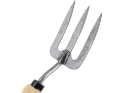 D&O Gartenhandgeräte|Bodenbearbeitung|Kleine Pflanzgabel mit Holzgriff
