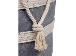 Filzkorb für Kaminholz mit Tragegriffen Grau-Weiß 40 cm x 40 cm x 60 cm*Dobar Sale