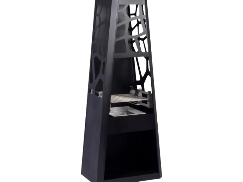 Dobar Feuerschalen|Gartenkamine|Gartenkamin Metall mit Grill-Rost Schwarz