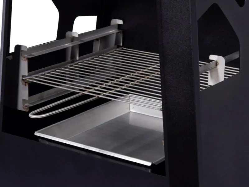 Dobar Feuerschalen|Gartenkamine|Gartenkamin Metall mit Grill-Rost Schwarz