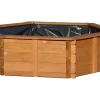 Gartenteich Hexagon inkl. Teichfolie Kiefer Braun 149 x 128,5 x 40 cm FSC®*Dobar Best