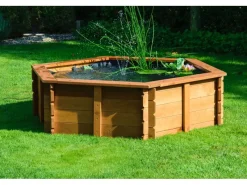 Gartenteich Hexagon inkl. Teichfolie Kiefer Braun 149 x 128,5 x 40 cm FSC®*Dobar Best