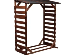 Dobar Kaminholzregale|Massives Kaminholzregal "Ligno" mit Bitumendach 169 x 133 x 77 cm FSC®