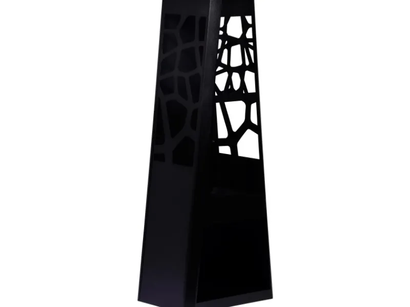 Dobar Gartenkamine|Feuerschalen|Metall Gartenkamin mit Stauraum Schwarz