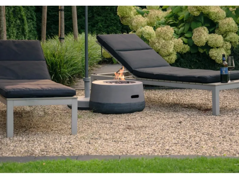 Outdoor-Feuerschale mit Gasflamme Calido Ø 60 cm Grau*Dobar