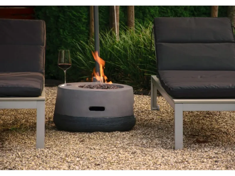 Outdoor-Feuerschale mit Gasflamme Calido Ø 60 cm Grau*Dobar