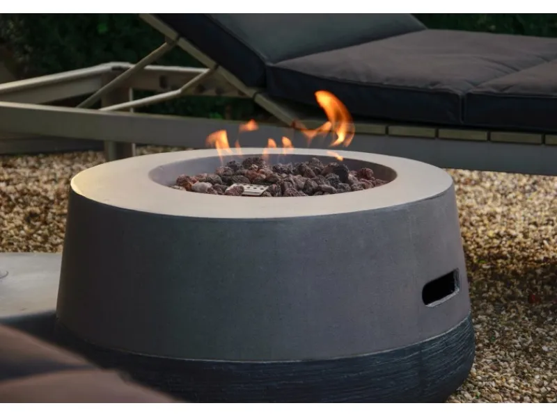 Outdoor-Feuerschale mit Gasflamme Calido Ø 60 cm Grau*Dobar