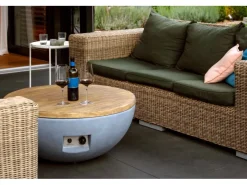 Outdoor-Feuerschale mit Gasflamme Lunar Ø 90 cm Grau*Dobar Clearance