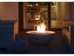 Outdoor-Feuerschale mit Gasflamme Lunar Ø 90 cm Grau*Dobar Clearance