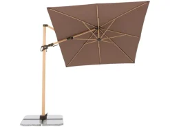 Doppler Sonnenschirme|Ampelschirm Alu Wood 300 cm x 220 cm mit Kurbelmechanik