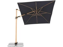 Doppler Sonnenschirme|Ampelschirm Alu Wood 300 cm x 220 cm mit Kurbelmechanik