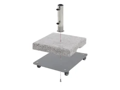 Doppler Sonnenschirme|Fahrgestell Vario für Granitsockel 42 cm x 42 cm Anthrazit