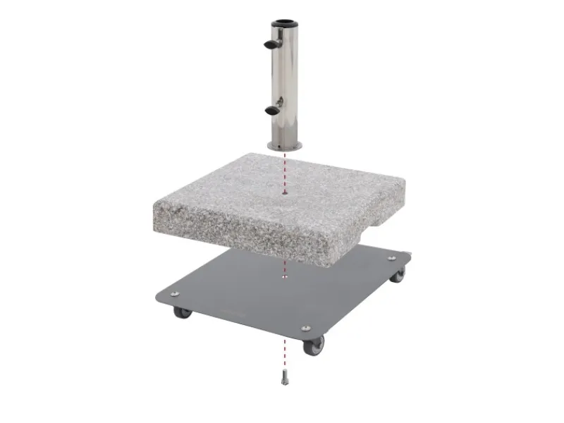 Doppler Sonnenschirme|Fahrgestell Vario für Granitsockel 42 cm x 42 cm Anthrazit