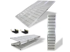 TRUTZHOLM Quads|DREIBREIT By 3-Fach Auffahrrampe Alu Klappbar 175cm Tragkraft 1020kg Grau Gelocht