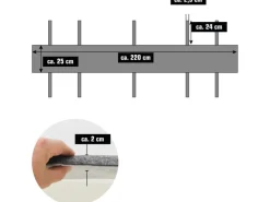 2 Bierbank Auflagen zum Wenden 220 x 25 x 2 cm inkl. 12 Bodenschoner*DuneDesign Clearance
