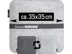 4 Eckige Sitzkissen aus Filz 35 x 35 x 3 cm in Grau*DuneDesign Outlet