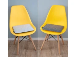 4 Eckige Sitzkissen aus Filz 35 x 35 x 3 cm in Grau*DuneDesign Outlet