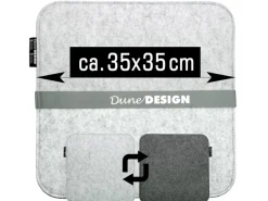 2 Eckige Sitzkissen aus Filz 35 x 35 cm in Grau und Hellgrau*DuneDesign