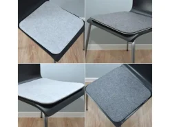 2 Eckige Sitzkissen aus Filz 35 x 35 cm in Grau und Hellgrau*DuneDesign