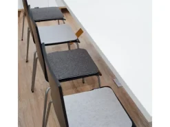 2 Eckige Sitzkissen aus Filz 35 x 35 cm in Grau und Hellgrau*DuneDesign