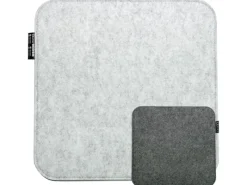 Eckiges Sitzkissen aus Filz 35 x 35 cm 8 mm Stark in Hellem Grau*DuneDesign Outlet