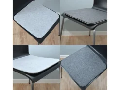 Eckiges Sitzkissen aus Filz 35 x 35 cm 8 mm Stark in Hellem Grau*DuneDesign Outlet