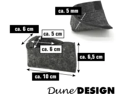 DuneDesign Gartenmöbel-Sets|12er Set Filz Bodenschoner für Bierzeltgarnitur Grau