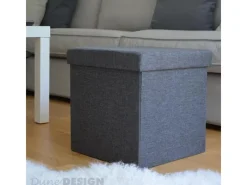 Faltbarer Sitzwürfel 38 x 38 x 38 cm mit Stauraum Dunkelgrau*DuneDesign Clearance