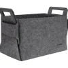 DuneDesign Kaminholzregale|Filz Aufbewahrungskorb 37 x 24 x 37 cm 25 Liter Grau