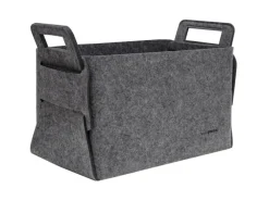 DuneDesign Kaminholzregale|Filz Aufbewahrungskorb 37 x 24 x 37 cm 25 Liter Grau