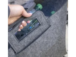 DuneDesign Kaminholzregale|Filz Aufbewahrungskorb 37 x 24 x 37 cm 25 Liter Grau