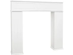DuneDesign Kaminholzregale|Kaminkonsole mit Stauraum 107 x 100 x 19 cm Weiß