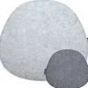DuneDesign Sitzkissen|Gartenstuhlauflagen|Ovales Sitzkissen aus Filz 40 x 37 cm 8 mm Stark in Grau