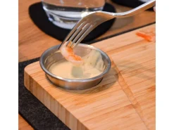 DuneDesign Tischgrills|Raclette Teller Set mit Dipschale für 2 Personen 30 x 25 cm