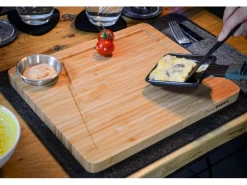 DuneDesign Tischgrills|Raclette Teller Set mit Dipschale für 4 Personen 30 x 25 cm