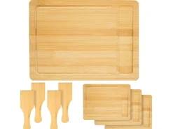 Raclettebrett mit Spachtel für 4 Personen 30 x 22 cm aus Bambus*DuneDesign Outlet