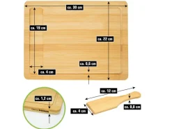 Raclettebrett mit Spachtel für 4 Personen 30 x 22 cm aus Bambus*DuneDesign Outlet