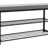 Schuhregal mit Sitzbank 95 x 33 x 52 cm  Hellgrau*DuneDesign Sale