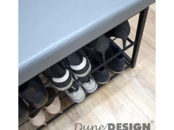 Schuhregal mit Sitzbank 95 x 33 x 52 cm  Hellgrau*DuneDesign Sale