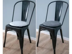 DuneDesign Sitzkissen|Sitzkissen Rund Ø 35 cm 25 mm Stark aus Filz in Grau