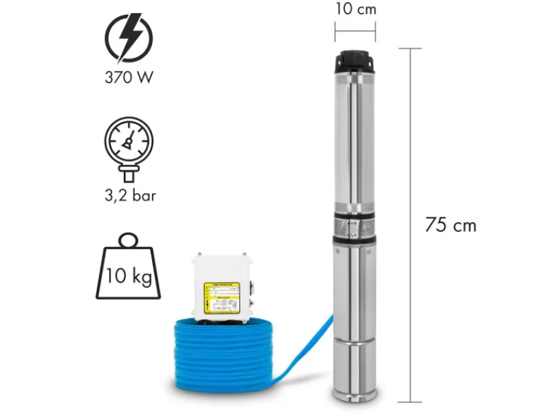 4" Tiefbrunnenpumpe 370W 1-1/2" Förderhöhe max. 31m*Eberth Best