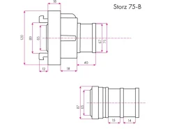 Eberth Schlauch Kupplungen|Gartenschlauchwagen|3 Zoll Feuerwehrschlauch Flachschlauch mit Storz 75-B Kupplung Länge 10m
