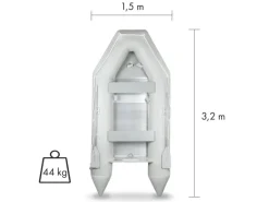 Schlauchboot 4 Personen + 1 Kind 3,20m x 1,50m Boot mit Sitzbank bis 566 kg*Eberth