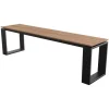 ebuy24 Martin Gartenbank Schwarz und Teak Dekor* Outlet